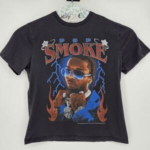 Pop Smoke Shirt Mens Extra Large Hollister‎ Relaxed Fit Black Short Sleeve XL